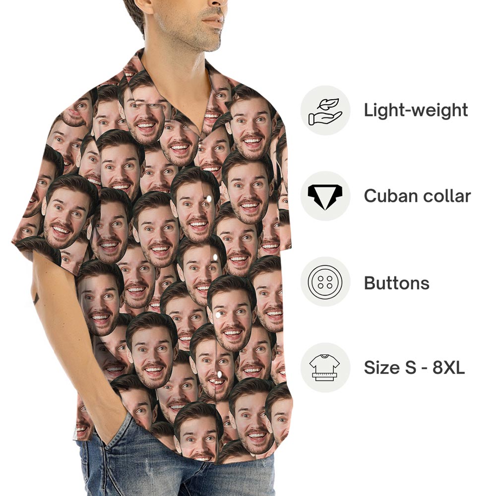 Funny Custom Multiple Faces Button Up Shirt