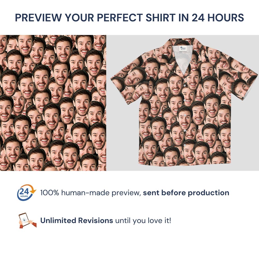 Funny Custom Multiple Faces Button Up Shirt