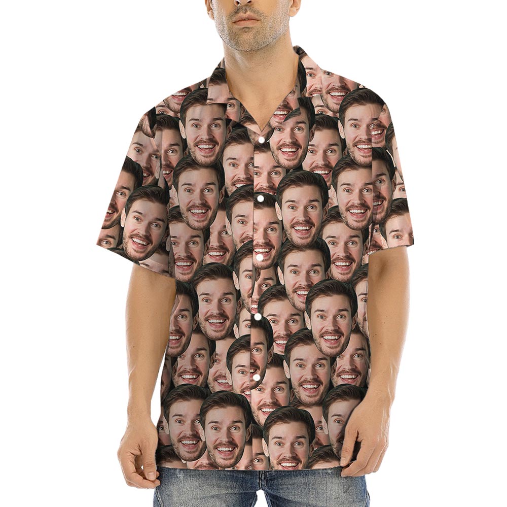 Funny Custom Multiple Faces Button Up Shirt