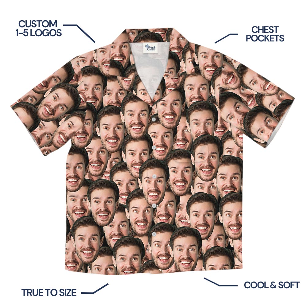 Funny Custom Multiple Faces Button Up Shirt