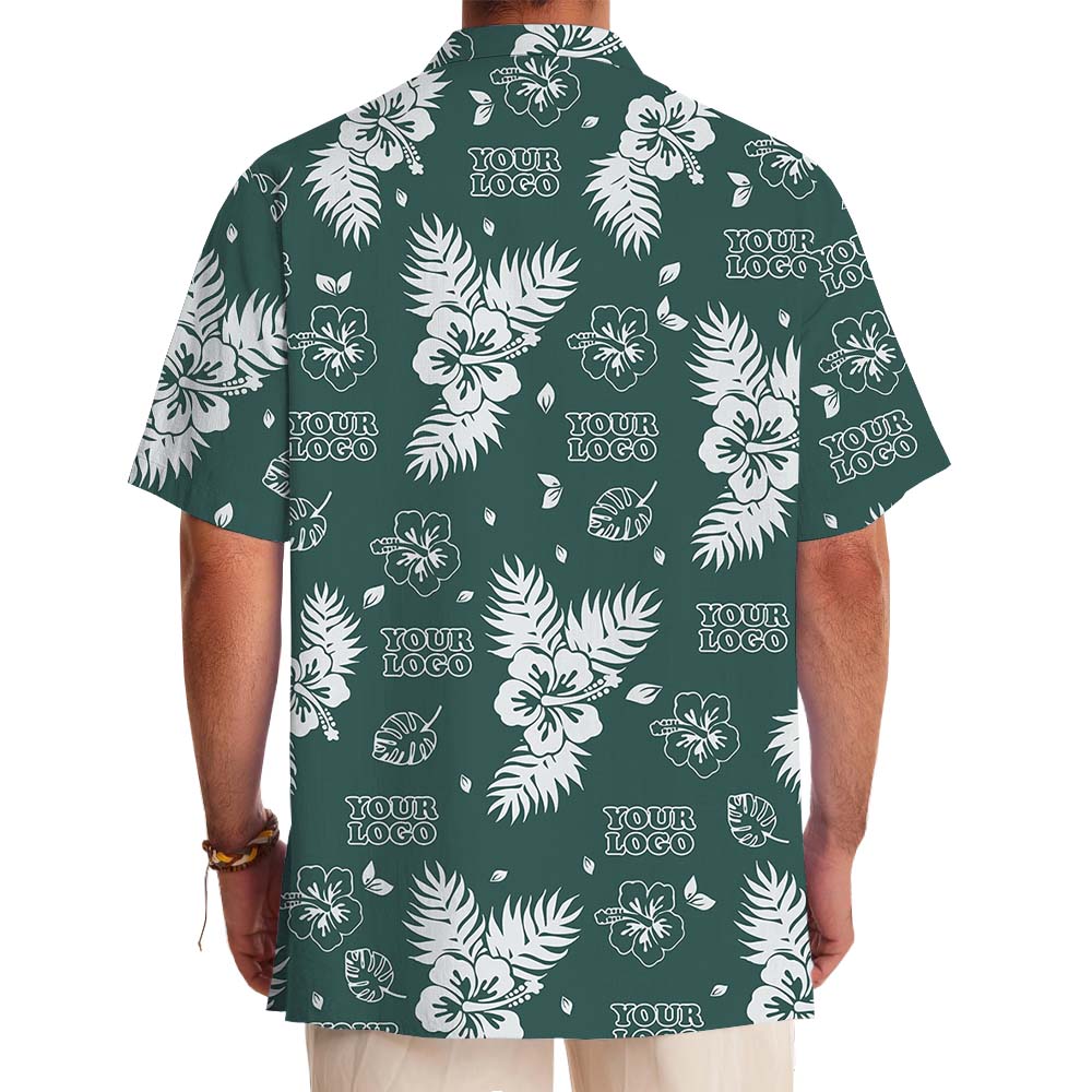 Green Floral Customize Hawaiian Shirt For Team