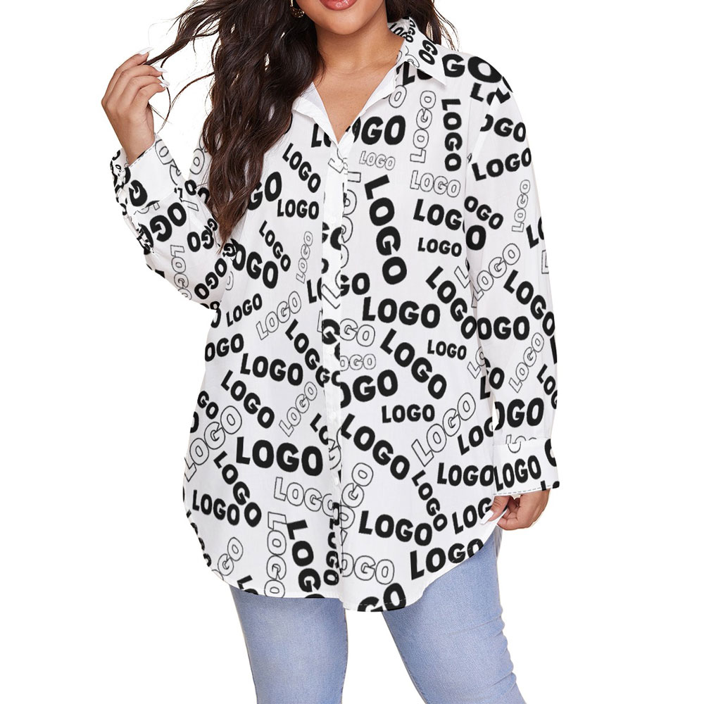 Fully Custom Logo Women's Plus Size Hawaiian Shirt - variant image 1