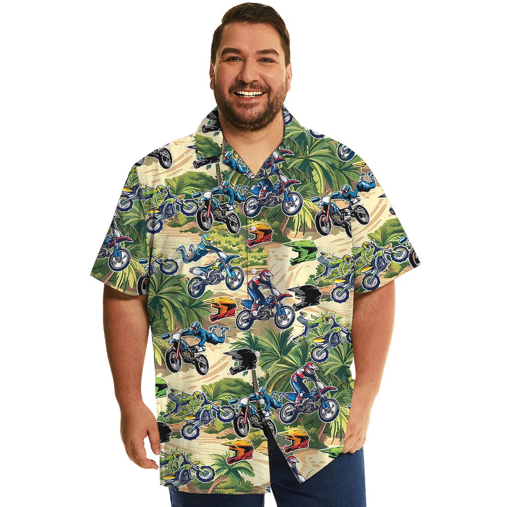 Cool Motocross Hawaiian Shirt Short Sleeves Summer - variant image 1