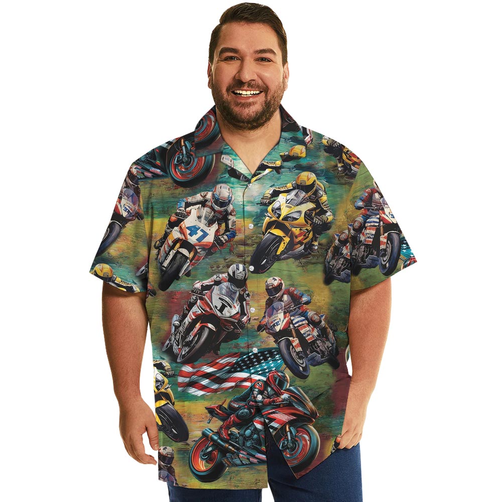 Motocross Racing Button Up Hawaiian Shirt - variant image 1