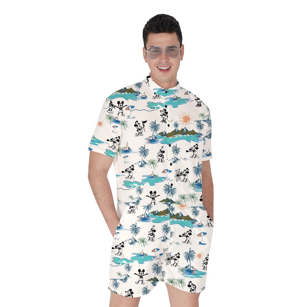 Steamboat Willie Mickey Minnie Beach Romper For Men - variant image 1