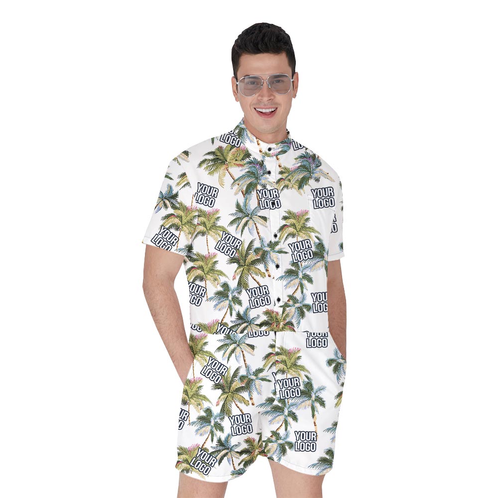 Personalized Tropical Romper For Men With Team Logo - variant image 1