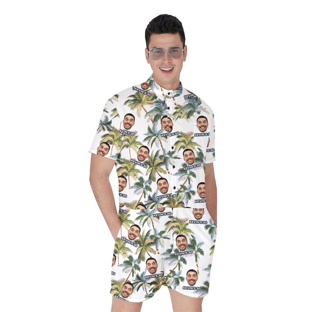 Funny Custom Your Face On Tropical Palm Romper - variant image 1