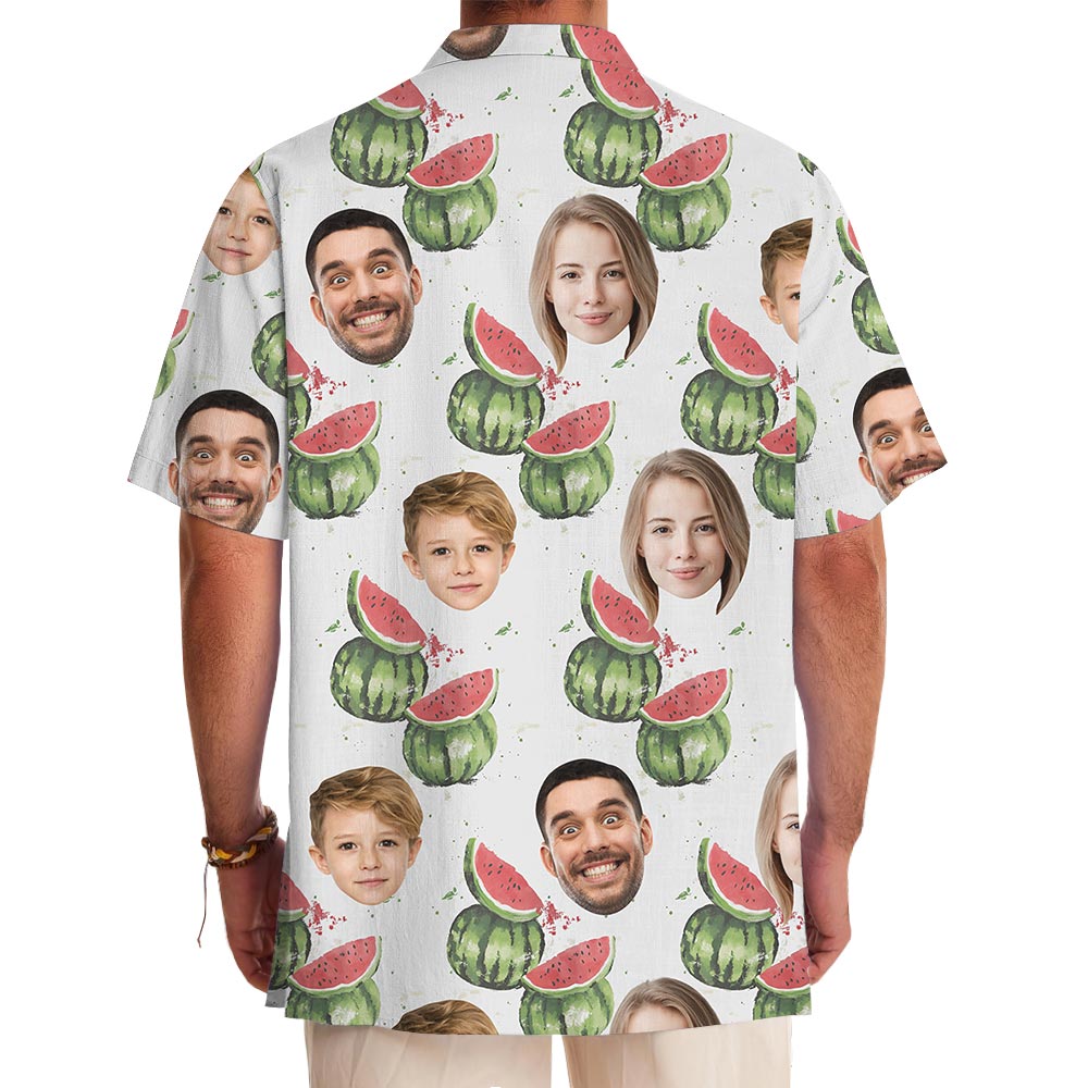 Watermelon Custom Family Hawaiian Shirt With Multiple Faces