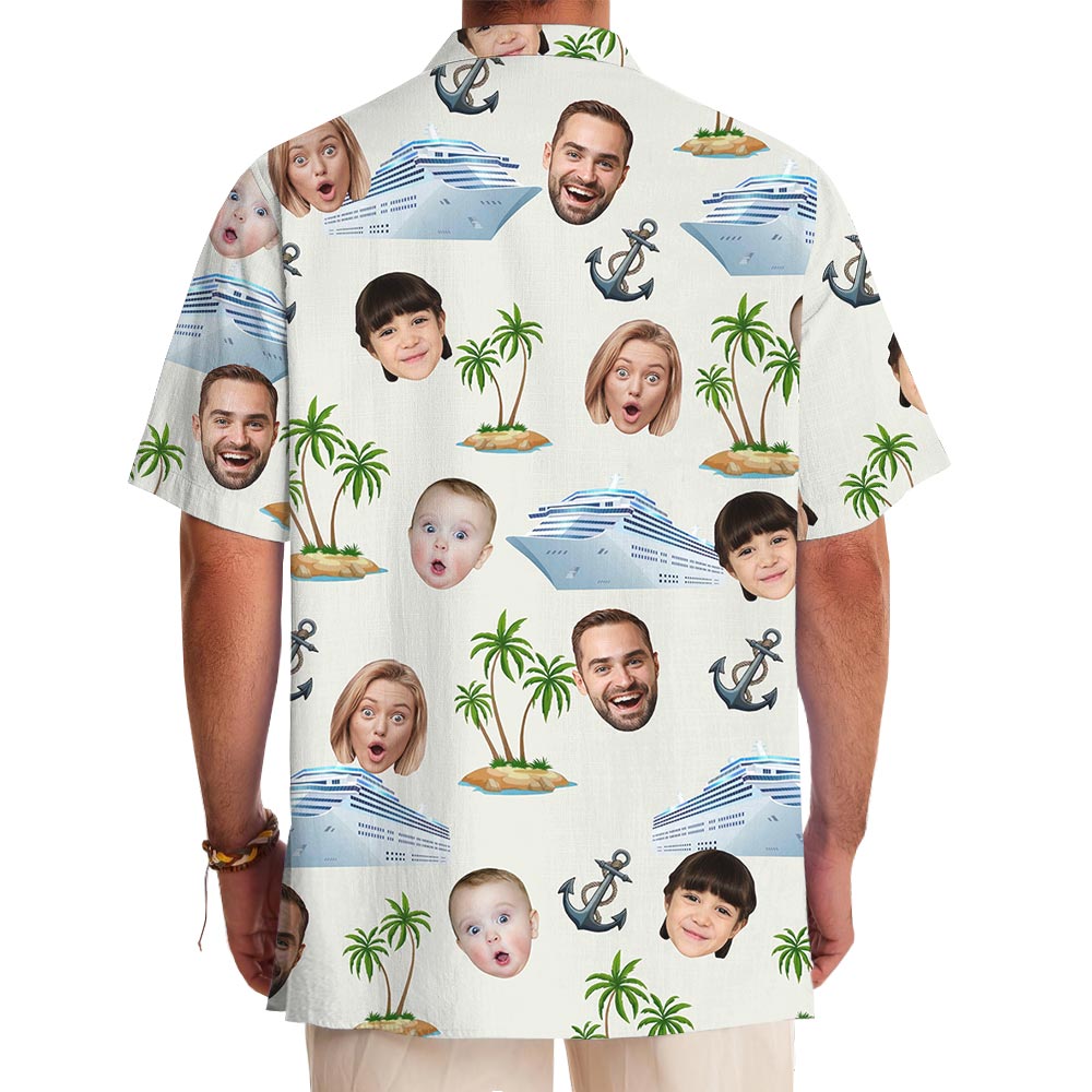 Funny Custom Family Face Cruise Hawaiian Shirt