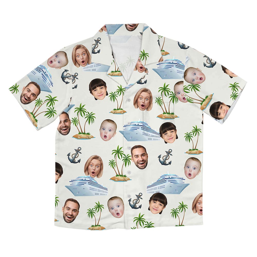 Funny Custom Family Face Cruise Hawaiian Shirt