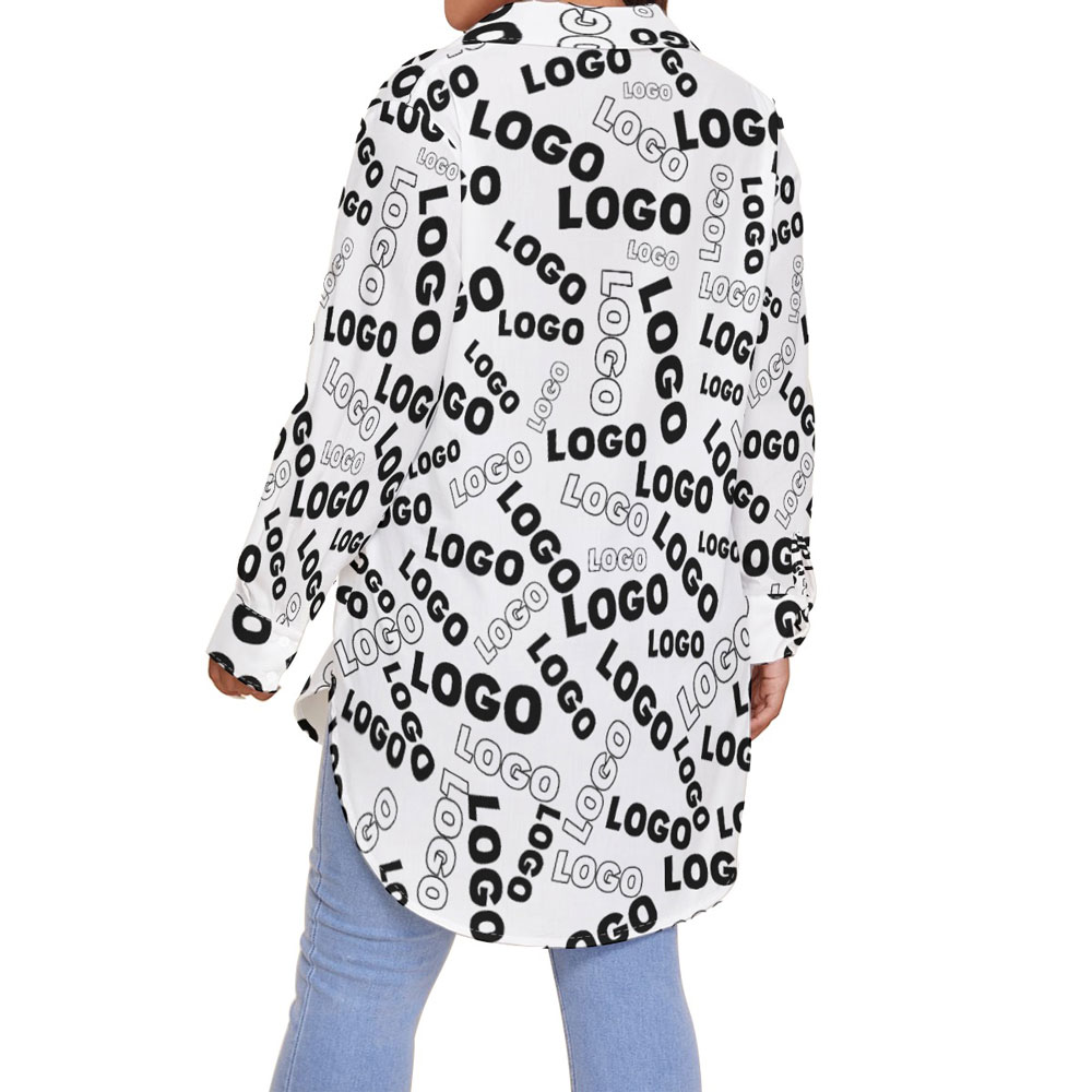 Fully Custom Logo Women's Plus Size Hawaiian Shirt