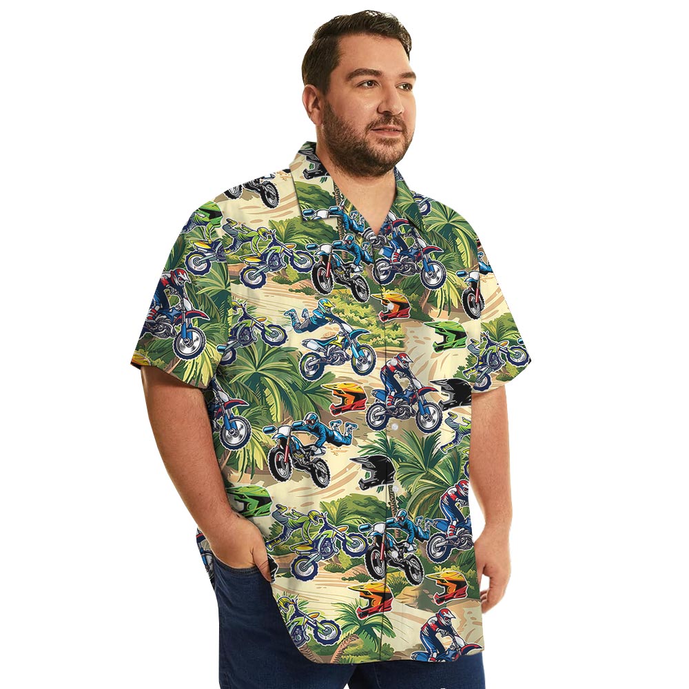 Cool Motocross Hawaiian Shirt Short Sleeves Summer