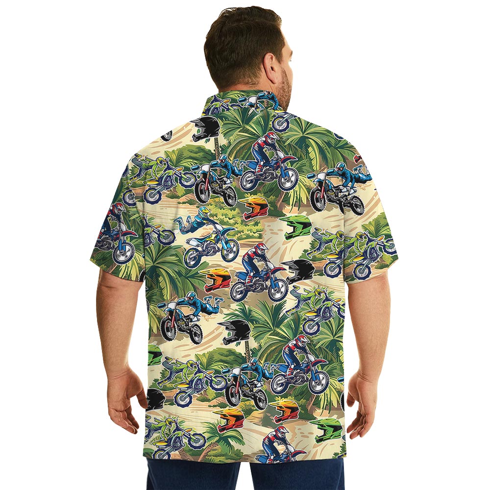 Cool Motocross Hawaiian Shirt Short Sleeves Summer