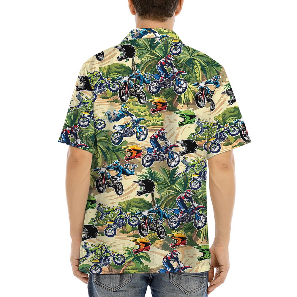 Cool Motocross Hawaiian Shirt Short Sleeves Summer