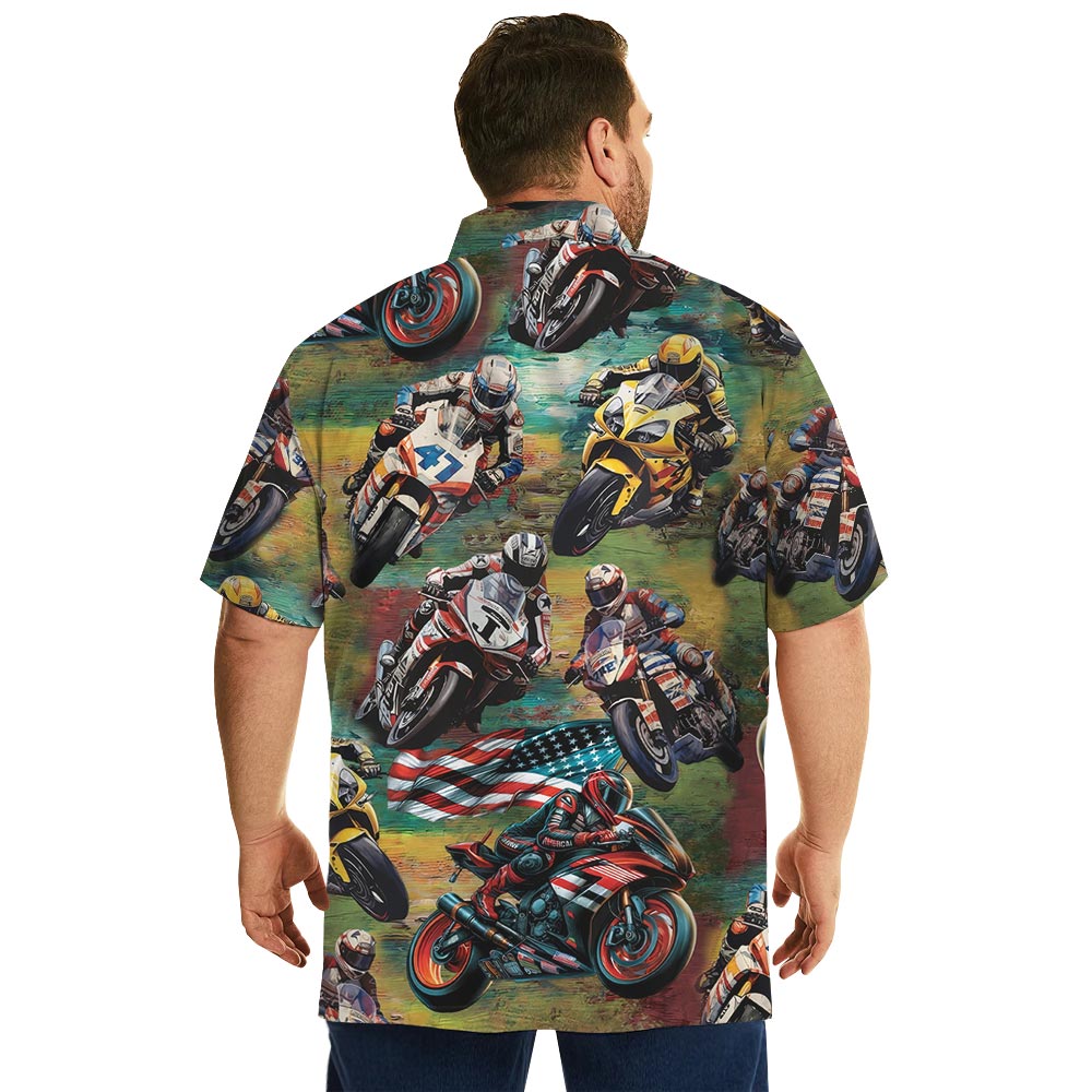 Motocross Racing Button Up Hawaiian Shirt