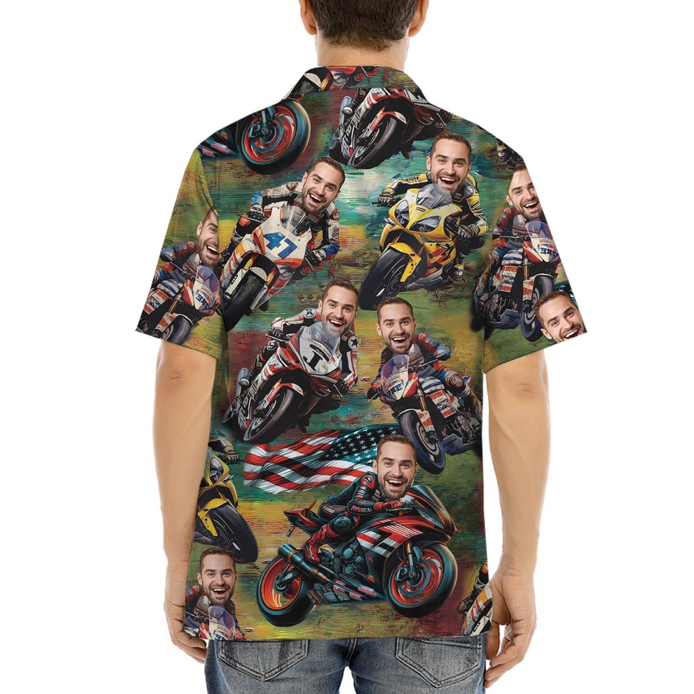 Custom Face Motocross Hawaiian Shirt