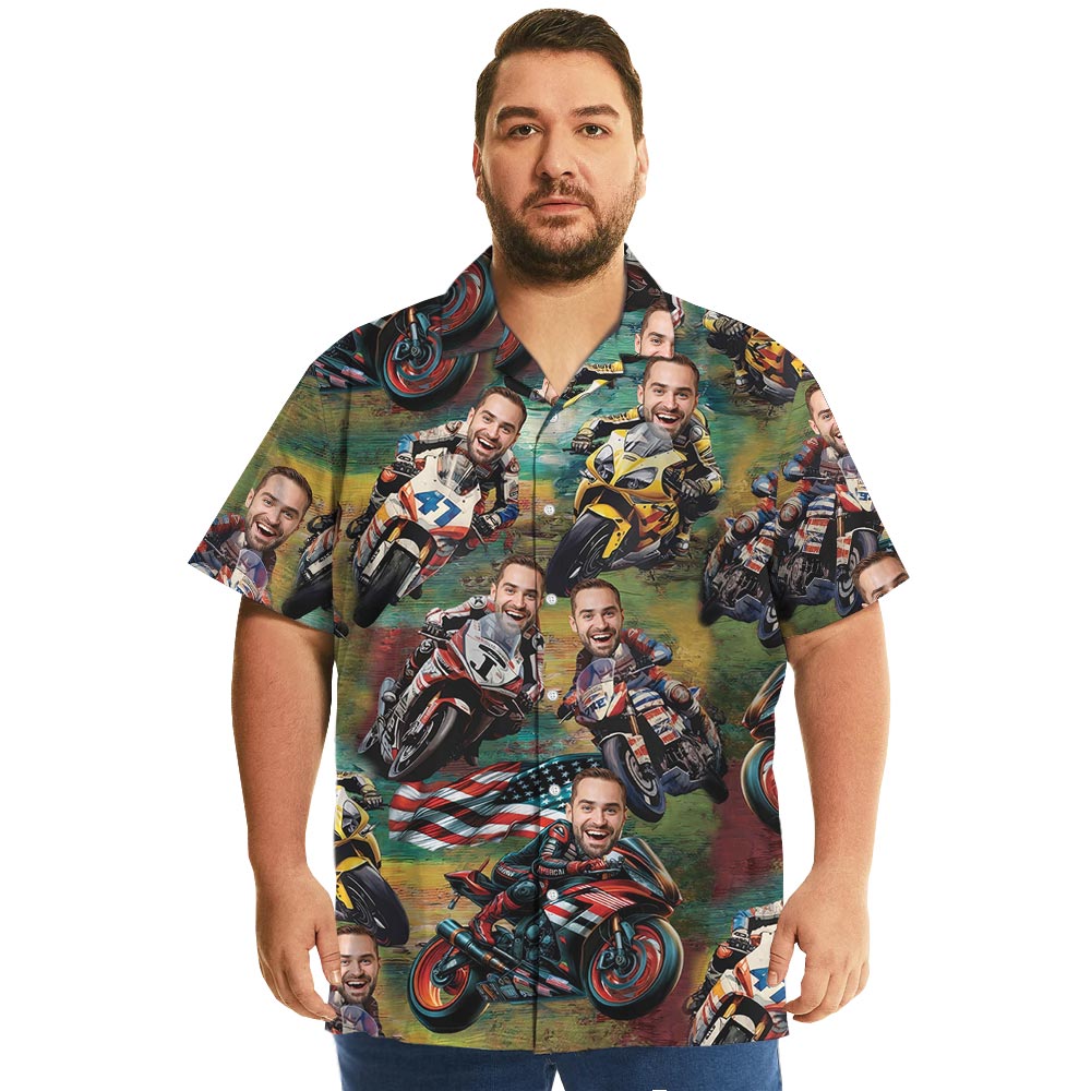 Custom Face Motocross Hawaiian Shirt