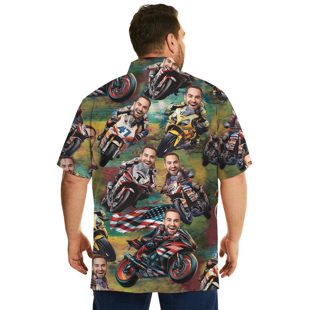 Custom Face Motocross Hawaiian Shirt