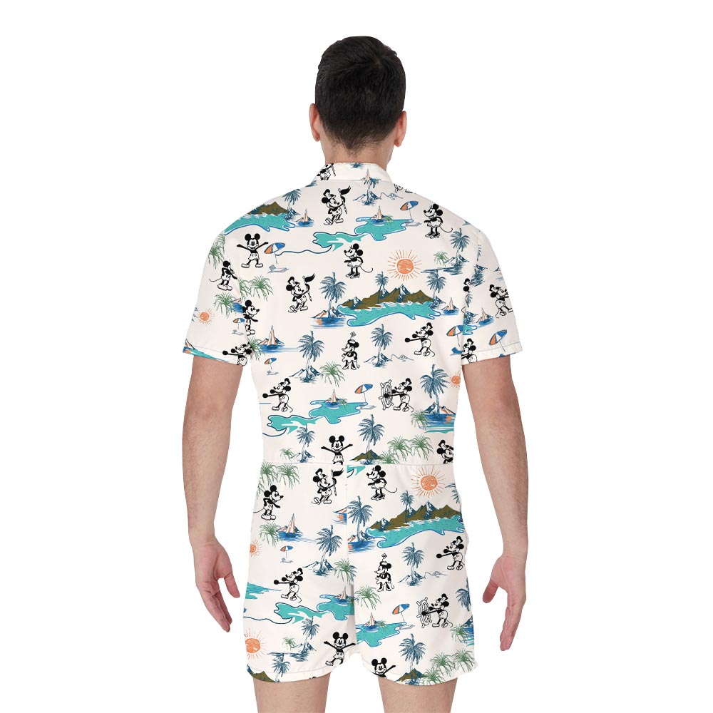 Steamboat Willie Mickey Minnie Beach Romper For Men