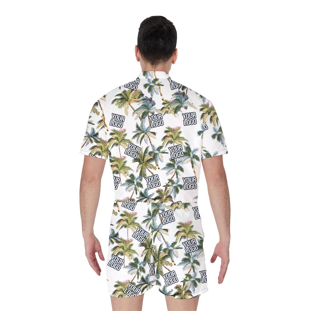 Personalized Tropical Romper For Men With Team Logo