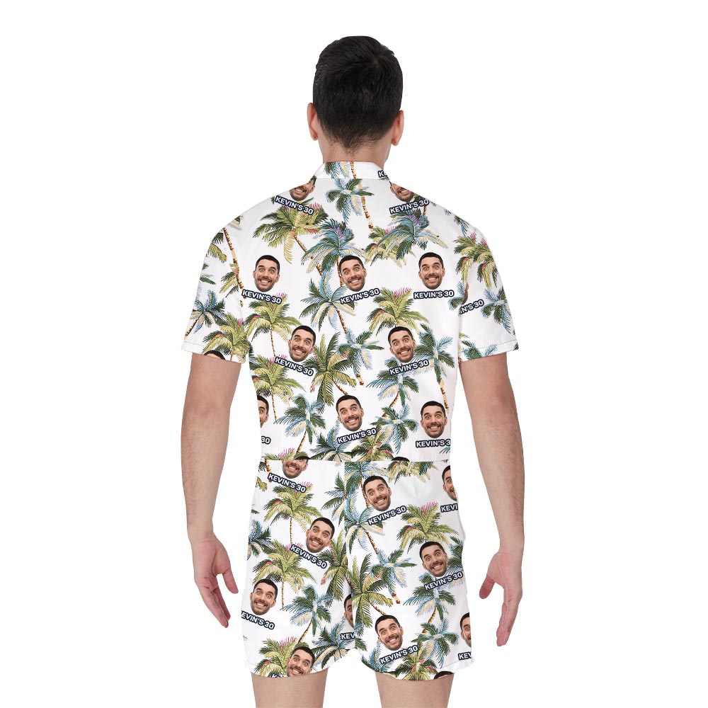 Funny Custom Your Face On Tropical Palm Romper
