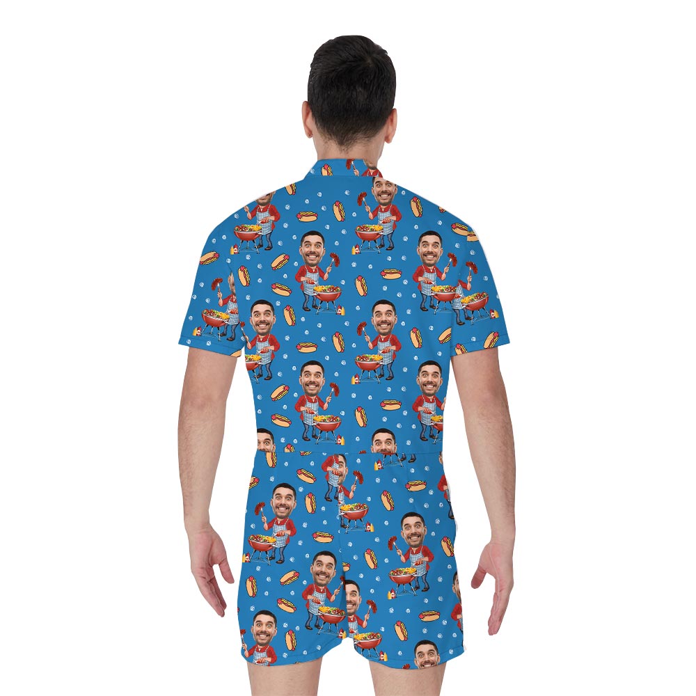 Blue Patriotic Theme BBQ Party Custom Face Romphim