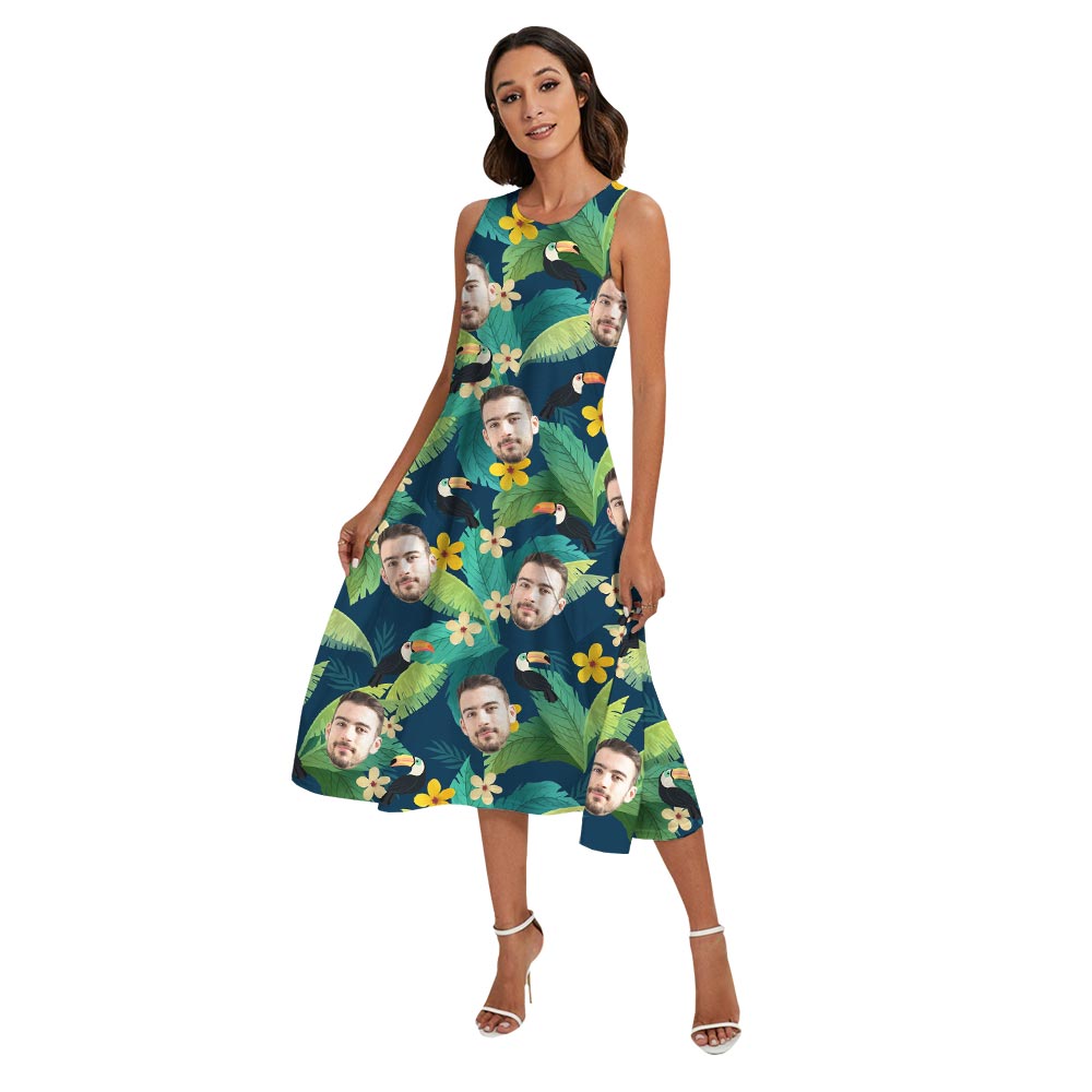 Custom Photo Tropical Toucan Matching Family Hawaiian Shirt Dress