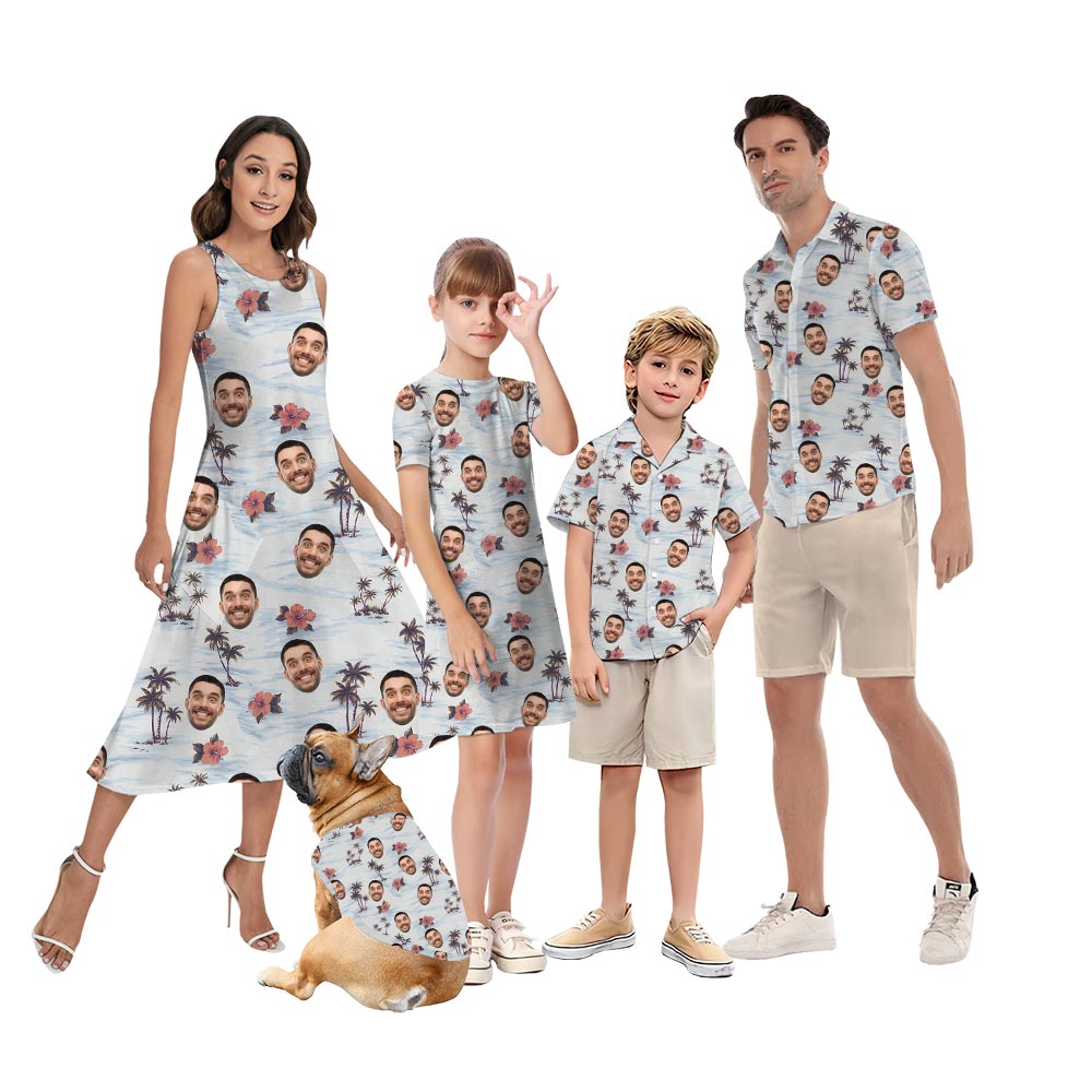 Custom Face Beach Theme Matching Aloha Outfits - variant image 1