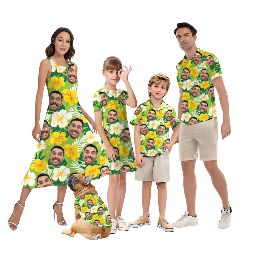 Funny Green Men And Women Matching Hawaiian Outfit - variant image 1