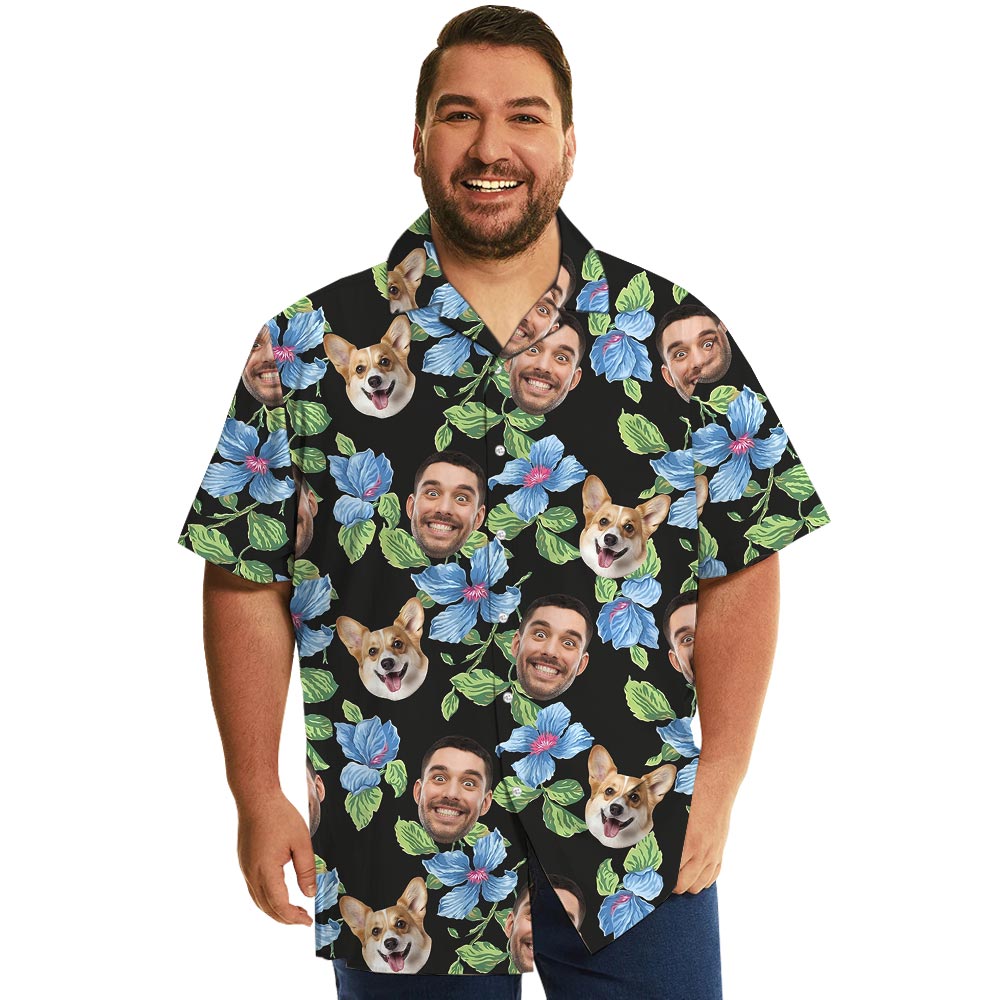 Black Personalized Tropical Summer Shirt With Photo - variant image 1