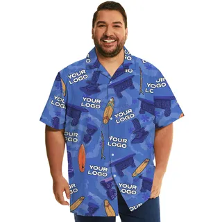 Vintage Tiki Surfing Navy Hawaiian Shirt With Custom Logo