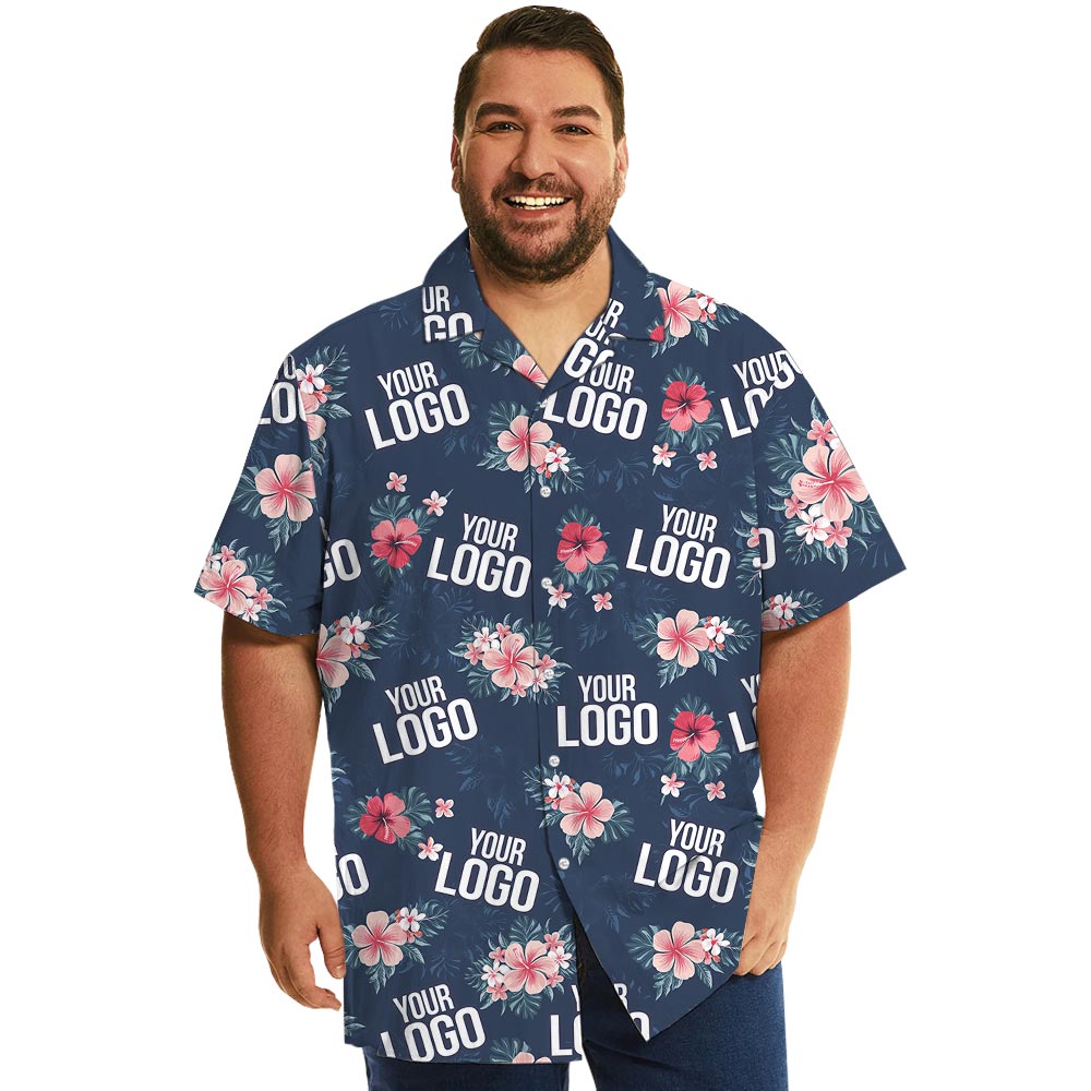 Tropical Flowers Aloha Shirt Custom Logo And Face - variant image 1