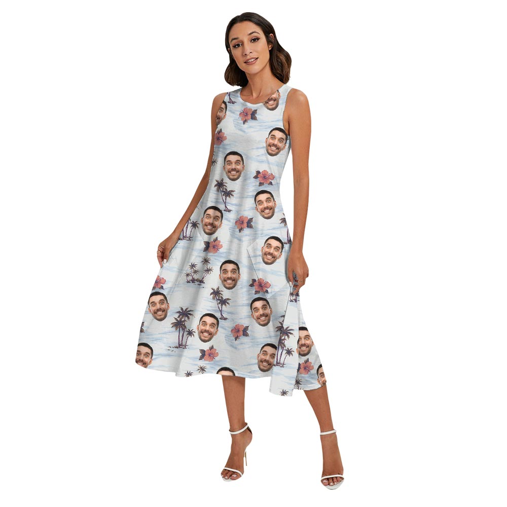 Custom Face Beach Theme Matching Aloha Outfits