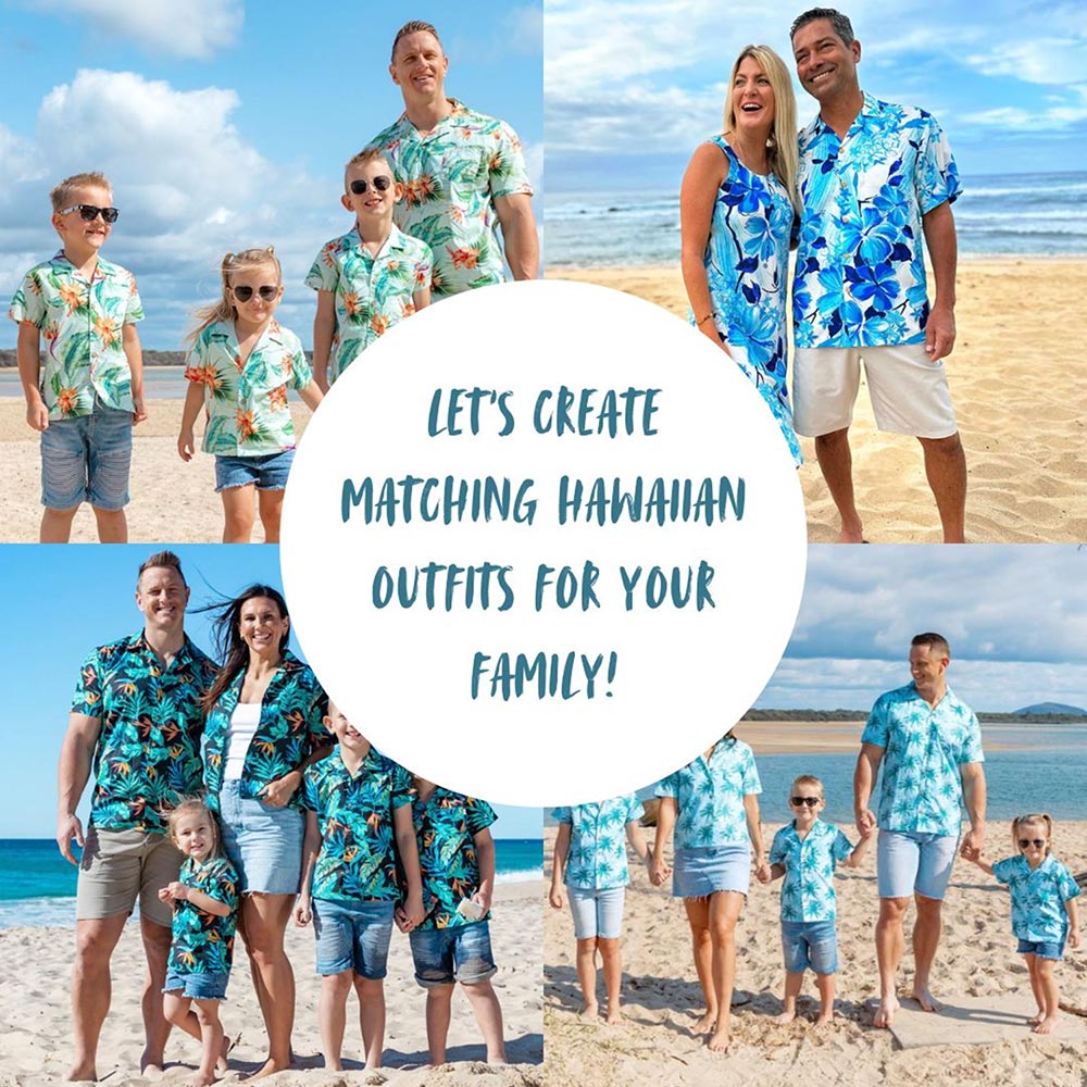 Custom Face Beach Theme Matching Aloha Outfits