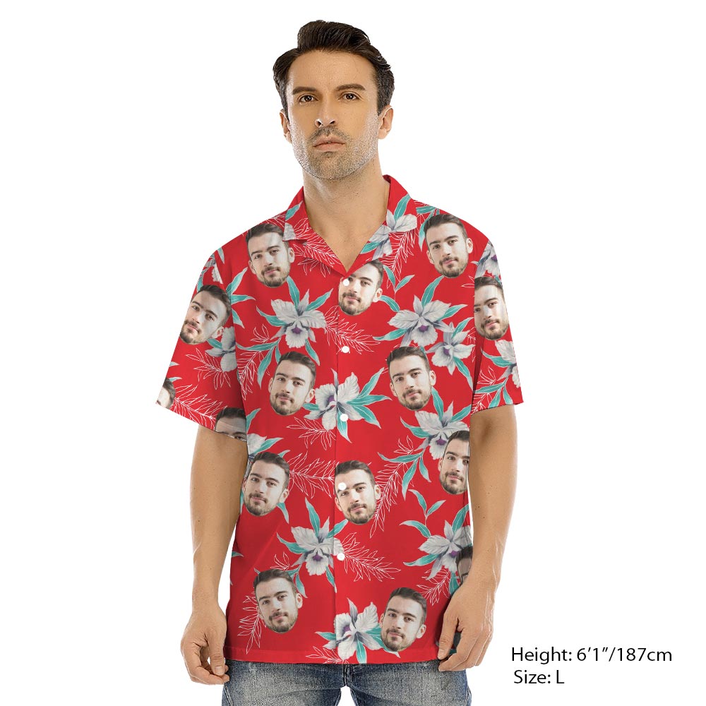 Personalized Red Matching Aloha Shirt And Dress For Family