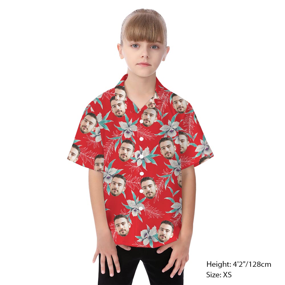 Personalized Red Matching Aloha Shirt And Dress For Family