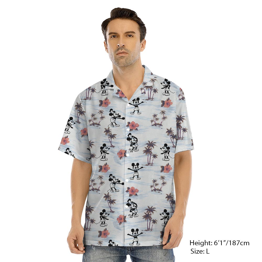 Steamboat Willie Mickey Minnie Family Matching Aloha Shirt Dress