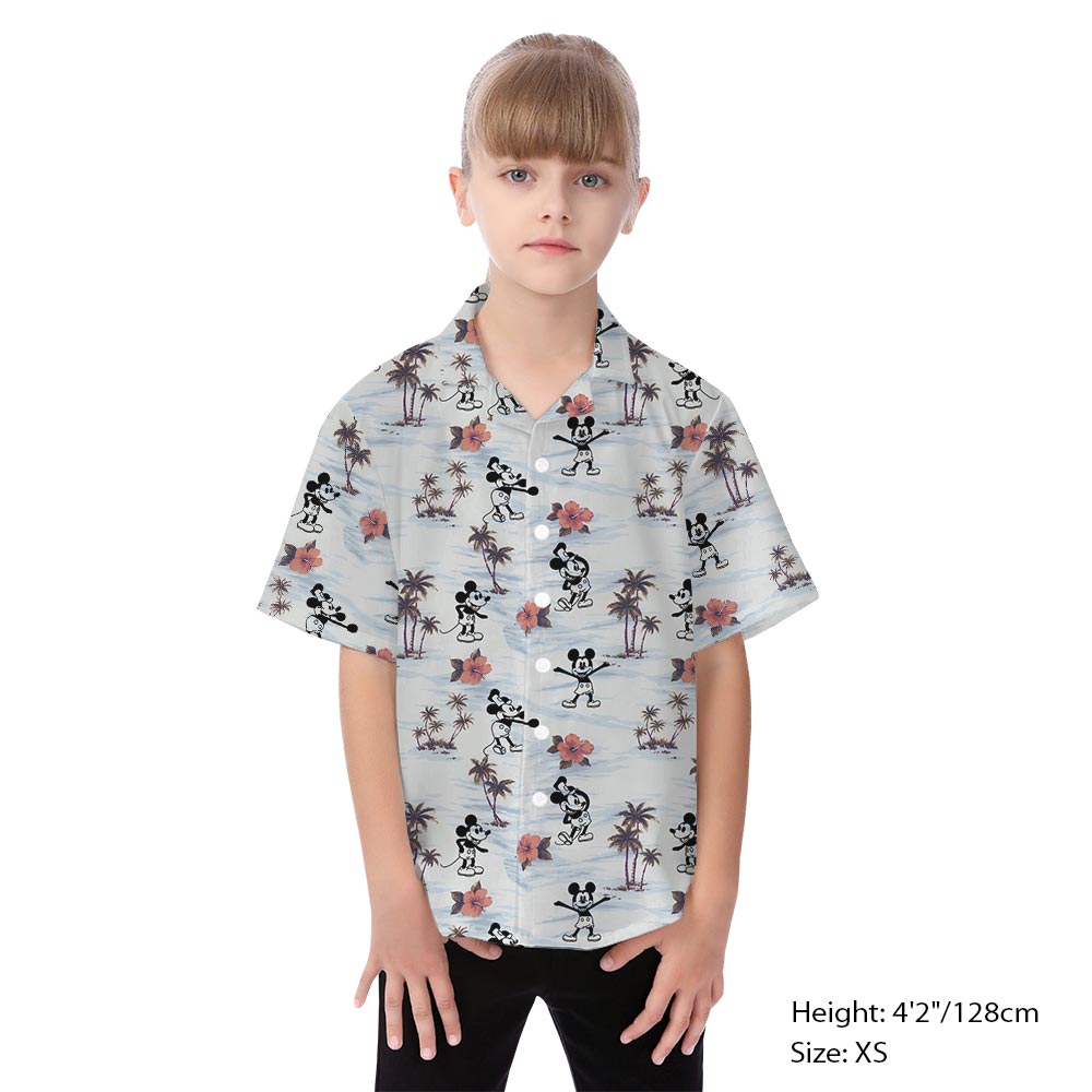 Steamboat Willie Mickey Minnie Family Matching Aloha Shirt Dress