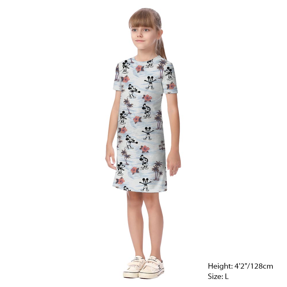 Steamboat Willie Mickey Minnie Family Matching Aloha Shirt Dress