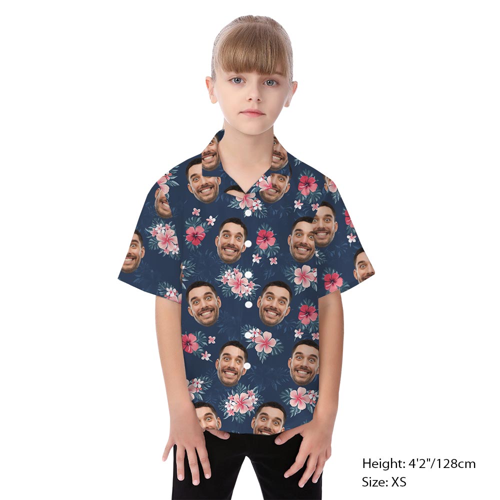 Funny Blue Floral Matching Aloha Shirt And Dress For Family