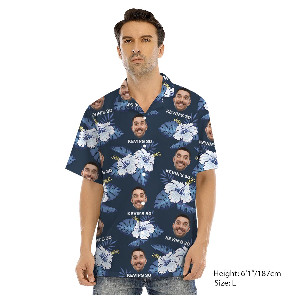 Custom Family Face Matching Aloha Outfits Navy