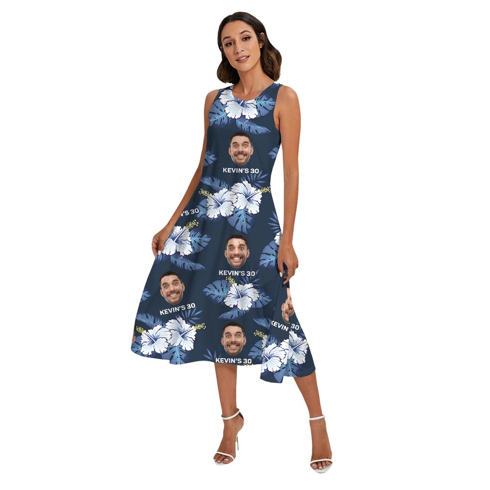 Custom Family Face Matching Aloha Outfits Navy