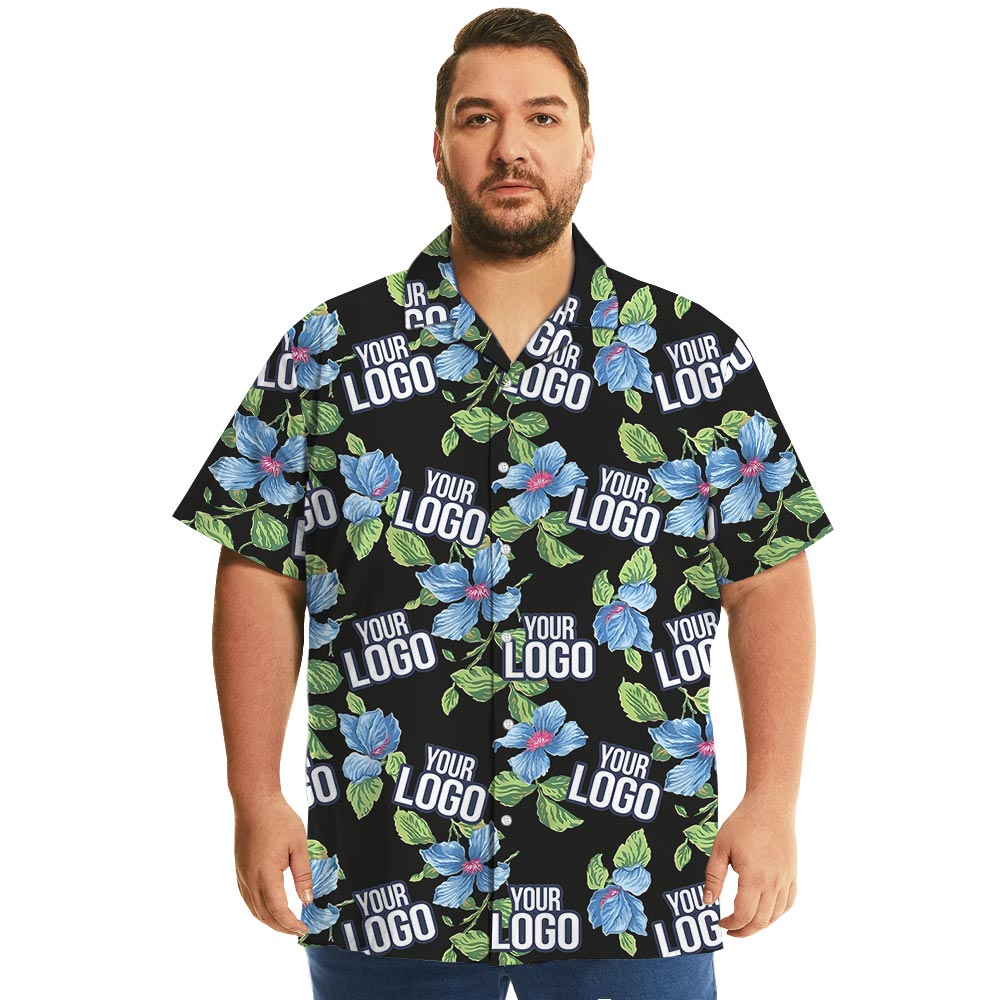 Black Personalized Tropical Summer Shirt With Photo