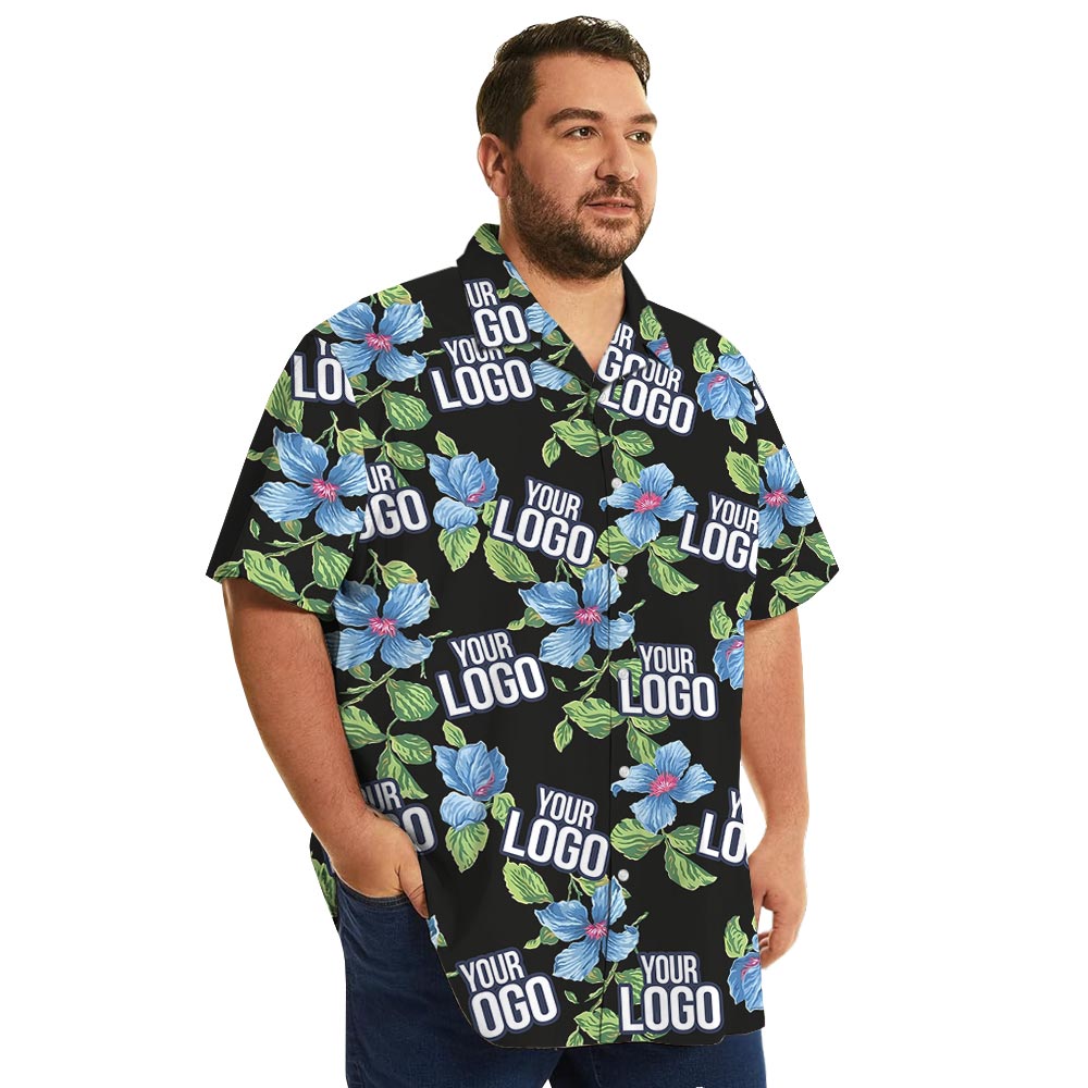 Black Personalized Tropical Summer Shirt With Photo