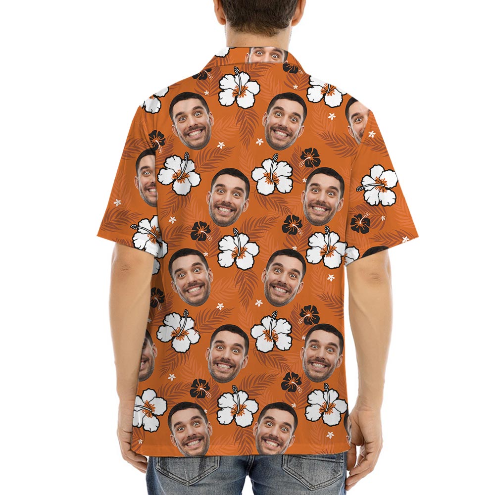 Funny Your Face Hawaiian Shirt Orange Print