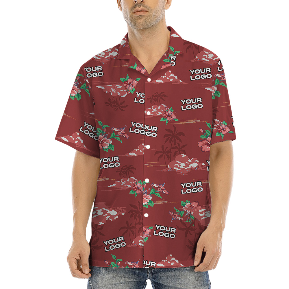 Tropical Hawaiian Shirt With Custom 1-4 Logos