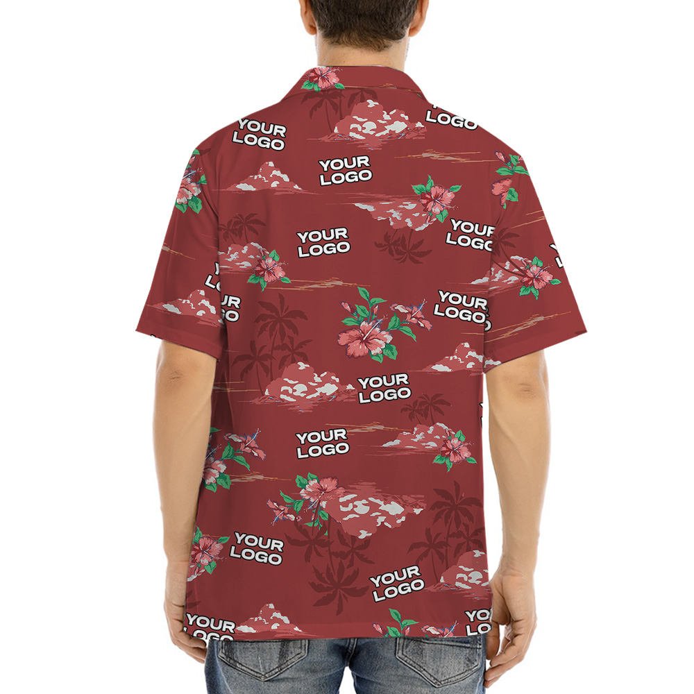 Tropical Hawaiian Shirt With Custom 1-4 Logos