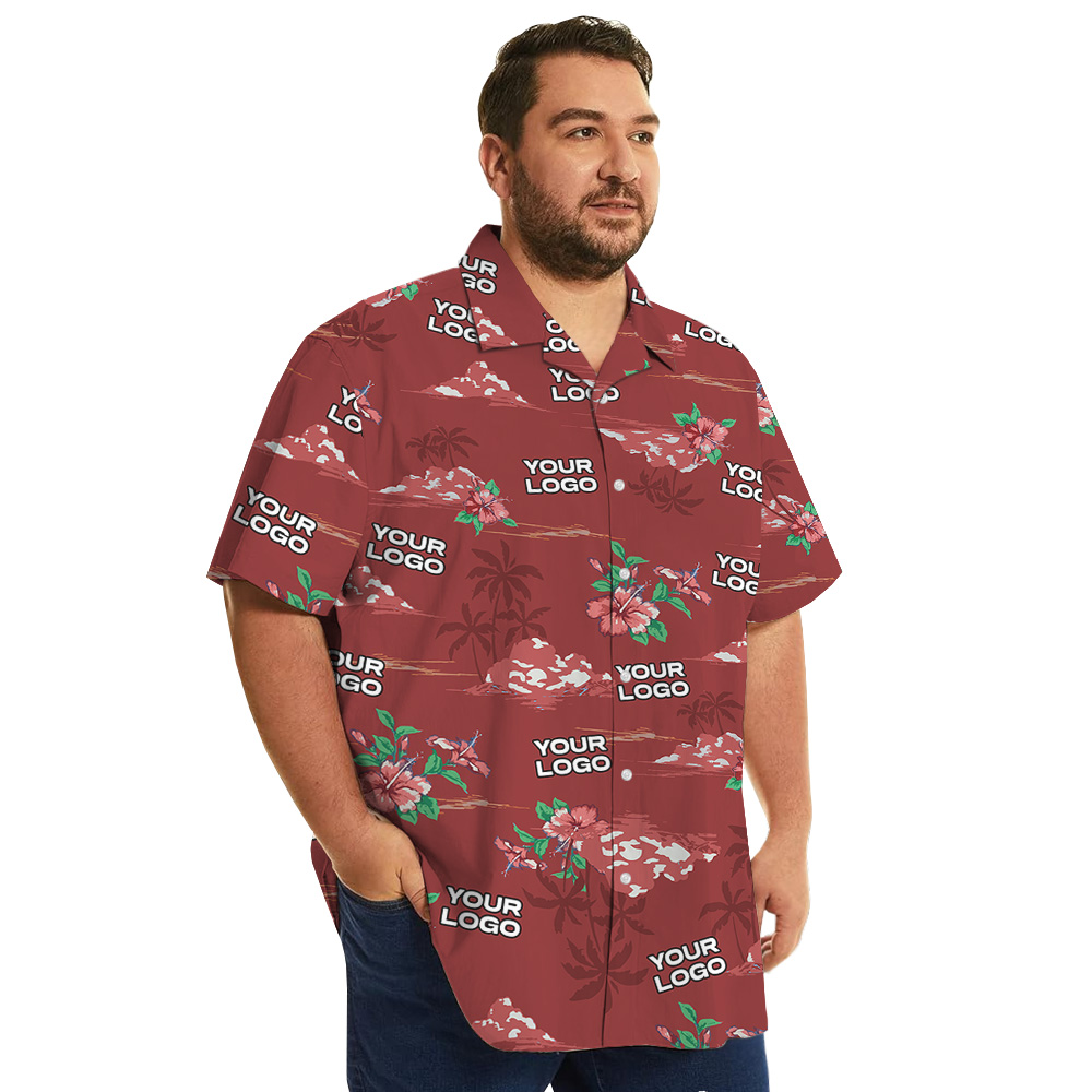 Tropical Hawaiian Shirt With Custom 1-4 Logos