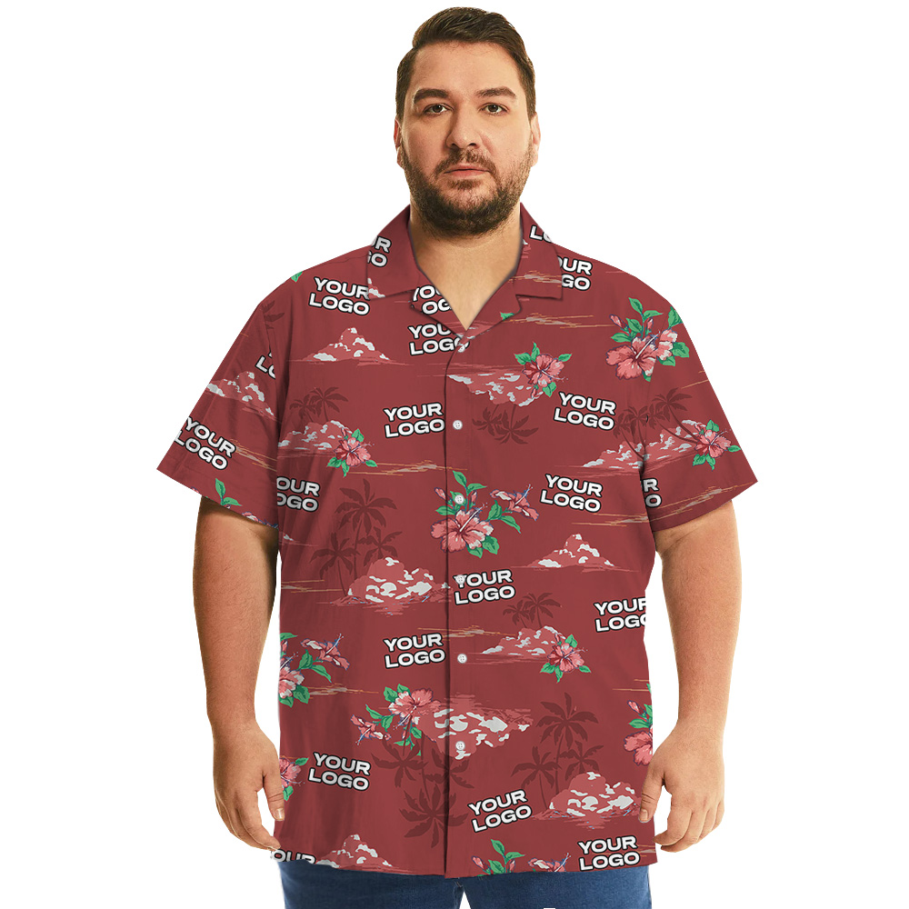 Tropical Hawaiian Shirt With Custom 1-4 Logos