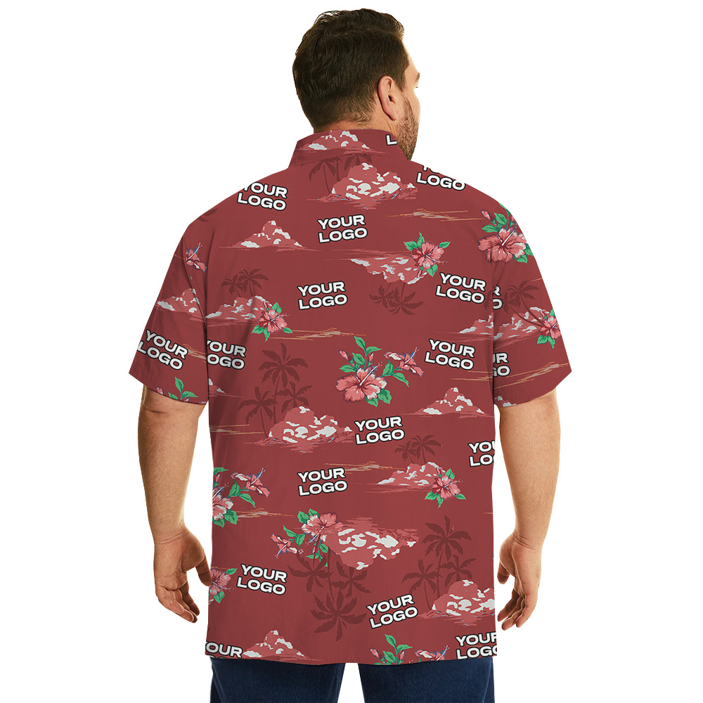 Tropical Hawaiian Shirt With Custom 1-4 Logos